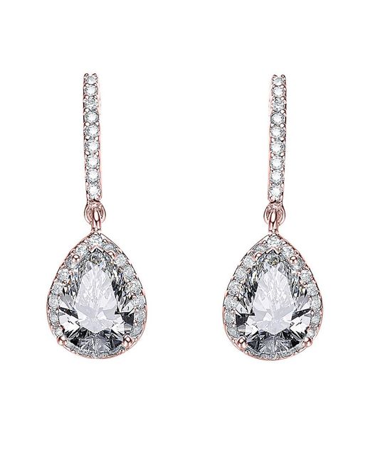 Rachel Glauber Metallic 14k Rose Gold Vermeil Cz Drop Earrings