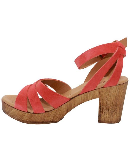 Eric Michael Red Luna Suede Sandal