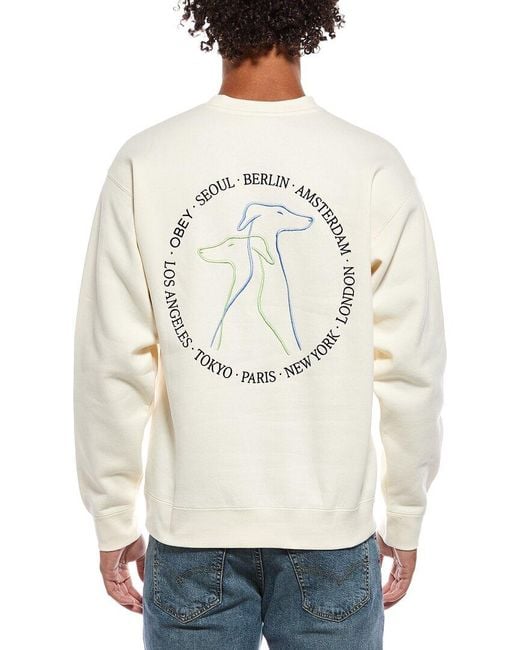 Obey White Crewneck Sweatshirt for men