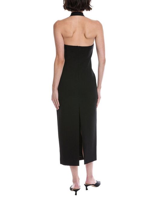 Toccin Black Davina Sculpted Halter Midi Dress