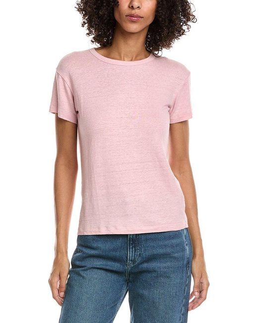 Officine Generale Red Officine Generale Lara Linen-blend T-shirt