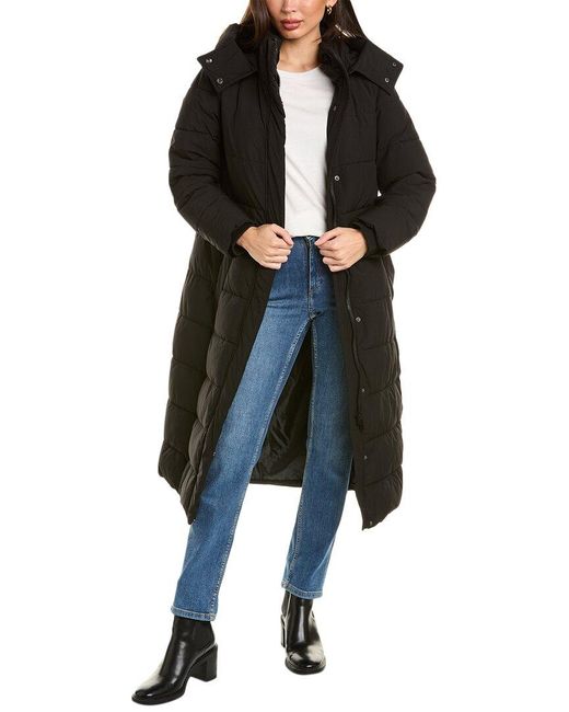 NVLT Black Longline Puffer Coat