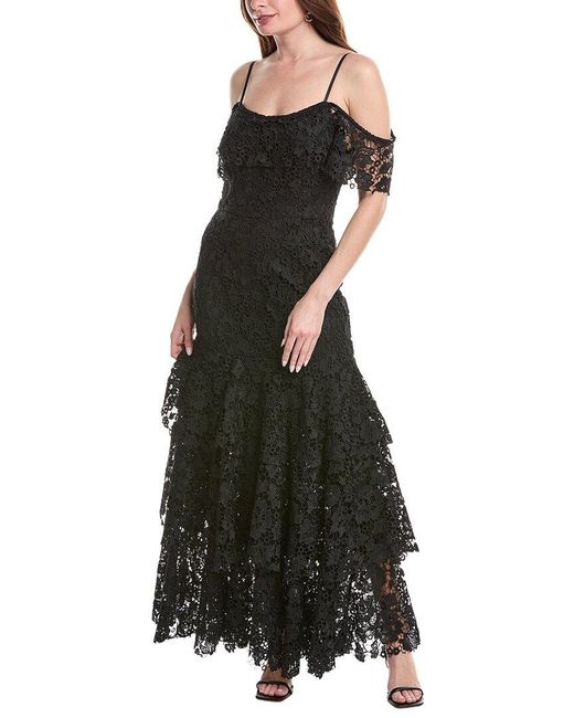 Rene Ruiz Black Lace Midi Dress