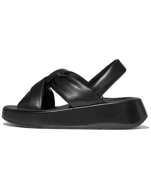 Fitflop Black F-Mode Leather Sandal