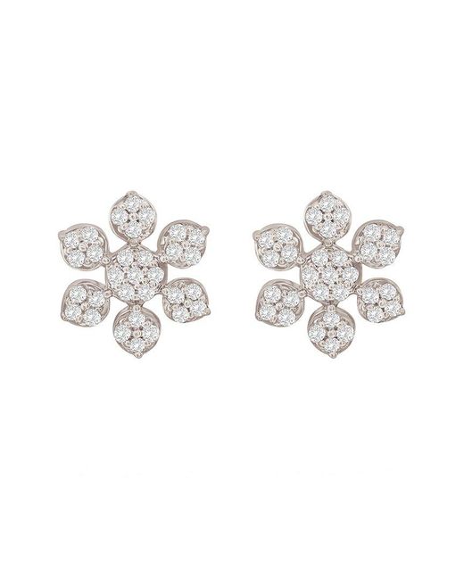 Suzy Levian White 14k 0.13 Ct. Tw. Diamond Snowflake Earrings