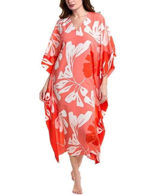 Natori Red Palma Caftan