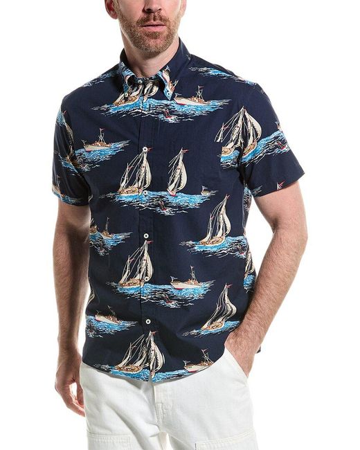 Brooks Brothers Blue Boat Print Regular Shirt for men