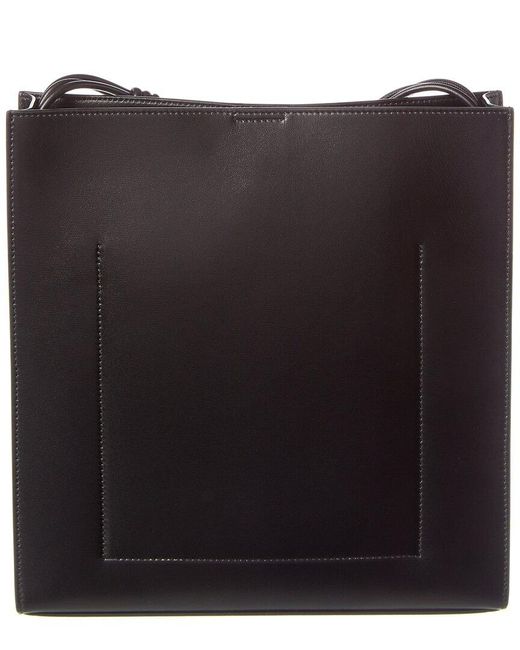 Jil Sander Black Logo Leather Shoulder Bag