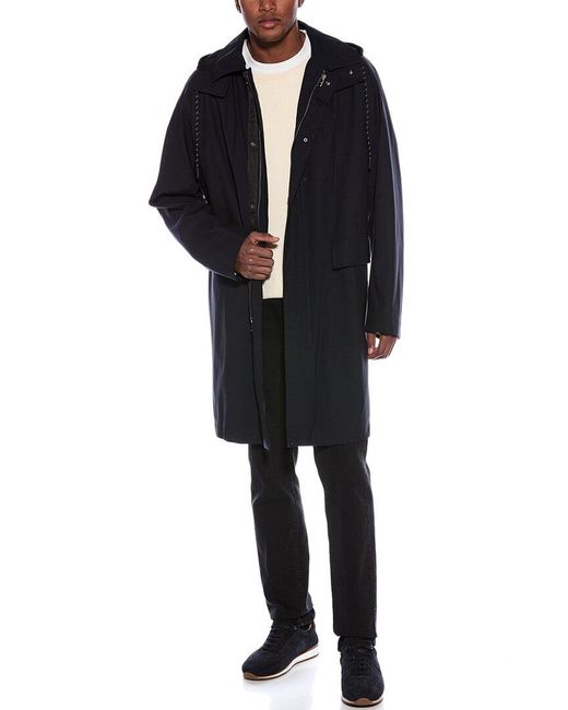 Boss Black Wool-Blend Trench Coat for men