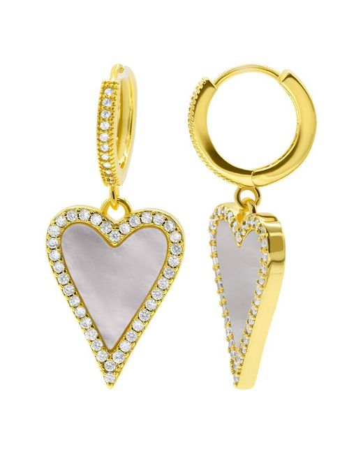 Adornia Metallic 14k Plated Pearl Dangle Earrings