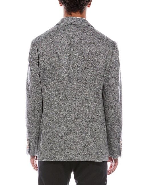 Brunello Cucinelli Gray Wool & Cashmere-Blend Blazer for men