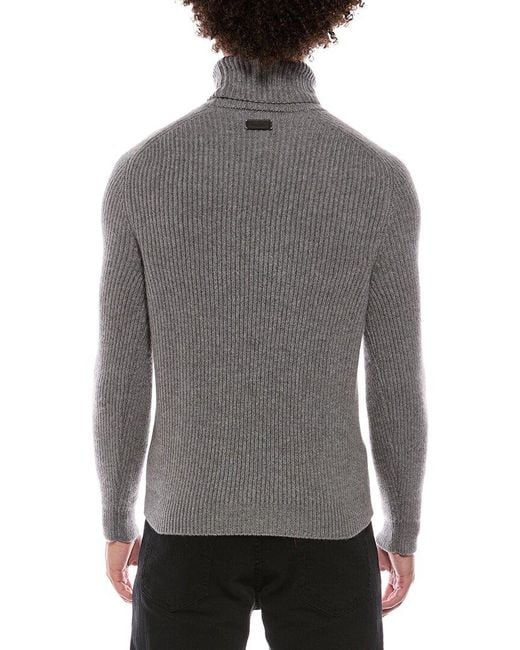 Isaia Gray Cashmere Turtleneck Sweater for men