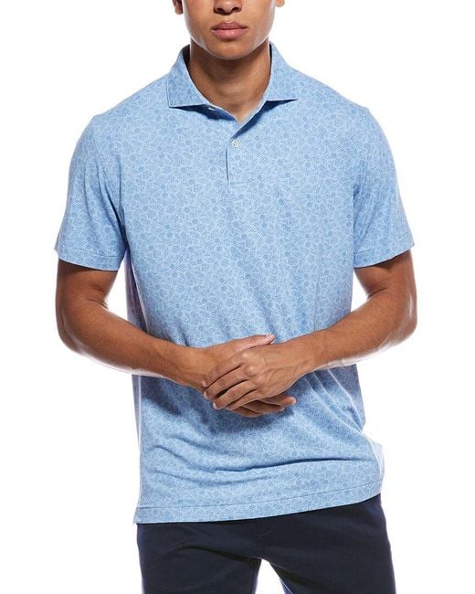 Peter Millar Blue Cadence Performance Jersey Polo Shirt for men