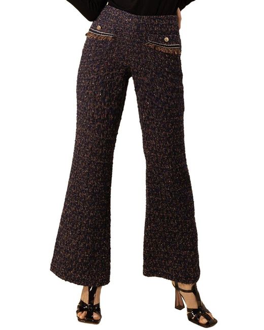 Hale Bob Black Kayleigh Wool-Blend Pant