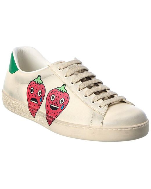 Gucci Pink New Ace Leather Sneaker