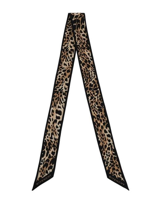 Givenchy Black Cheetah Printed Silk Bandeau