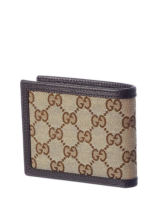 Gucci Original GG Canvas & Leather Wallet in Brown for Men | Lyst