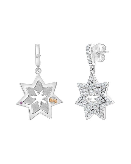 Suzy Levian CZ Jewelry White Suzy Levian Silver Cz Dangle Earrings