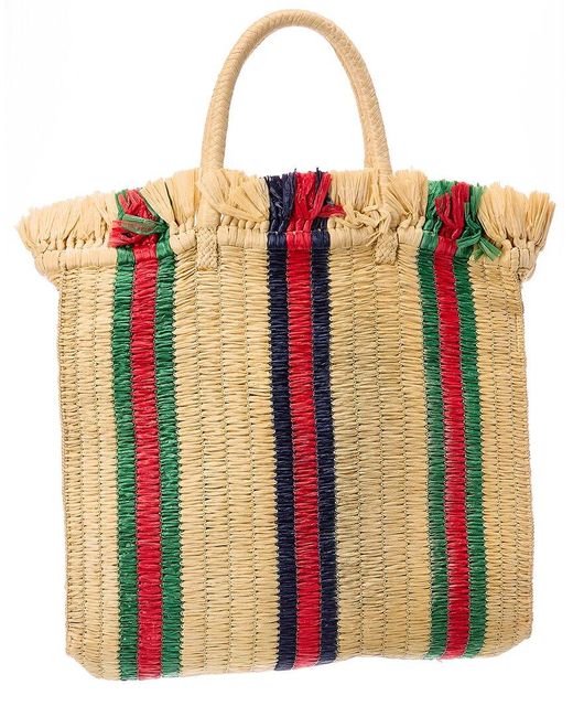 Gucci Multicolor Large Straw Tote