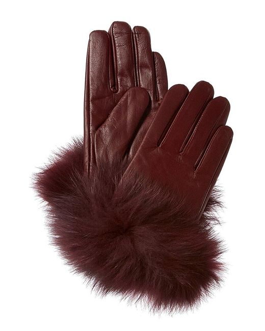 La Fiorentina Purple Leather Gloves
