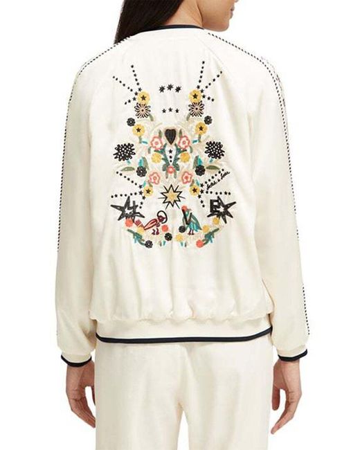 Scotch & Soda Natural Reversible Embroidered Bomber Jacket