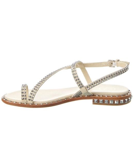 Ash White Pearl Leather Sandal