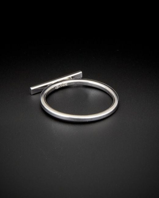 Italian Gold Black 14k Horizontal Bar Ring