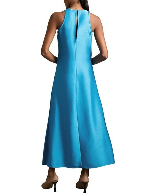 Reiss Blue Micah Drape Occasion Dress