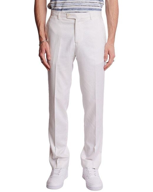 Paisley & Gray Gray Downing Slim Fit Linen-blend Pant for men