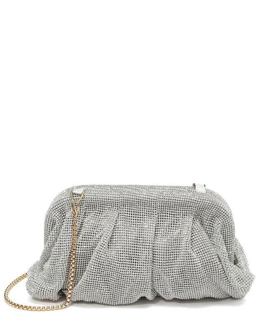 Tiffany & Fred Paris Gray Crystal-Embellished Evening Crossbody