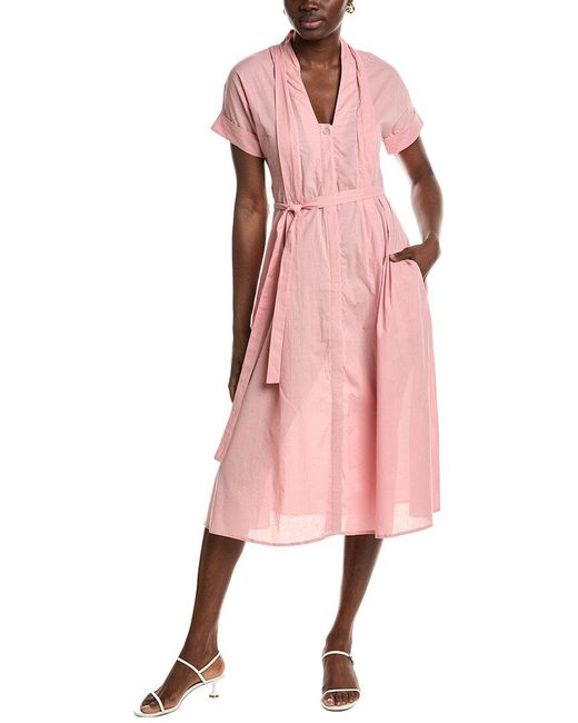 IPPONELLI Pink Pleated Shirtdress