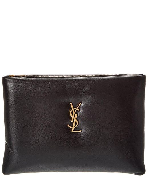 Saint Laurent Black Calypso Small Leather Pouch