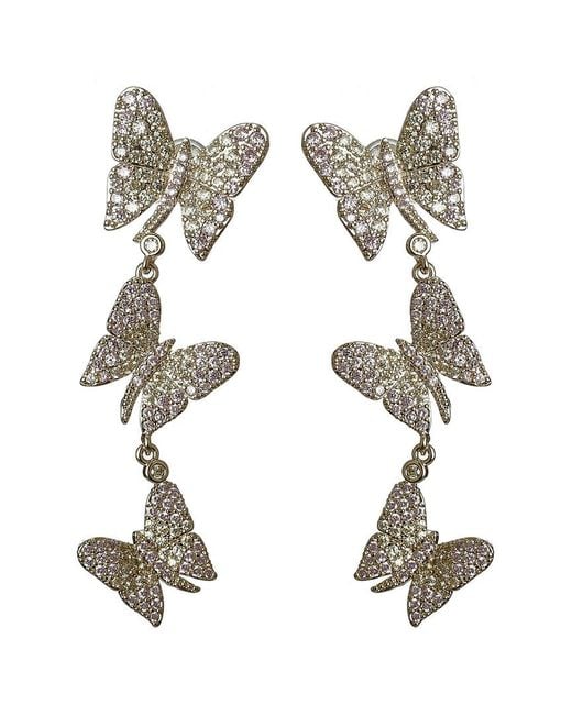 Eye Candy LA White Luxe Collection Cz Butterfly Drop Earrings