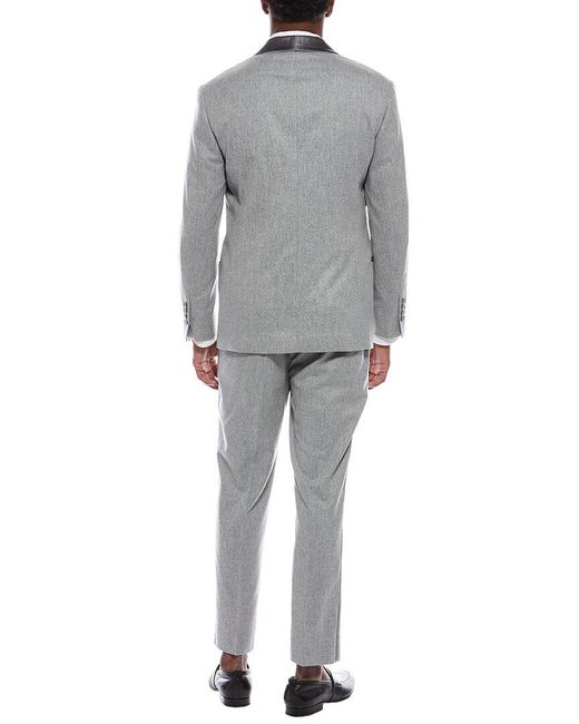 Brunello Cucinelli Gray 2Pc Wool, Silk, & Cashmere-Blend Suit With Flat Front Pant for men