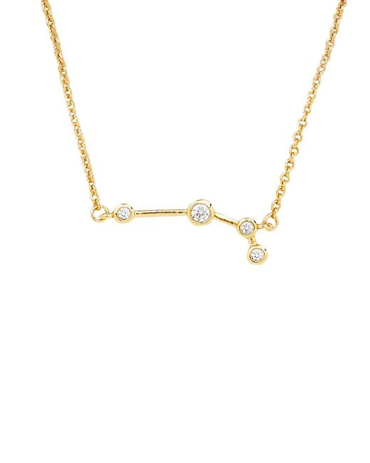 Sterling Forever Metallic When Stars Align Constellation Sign 14K Plated Cz Necklace