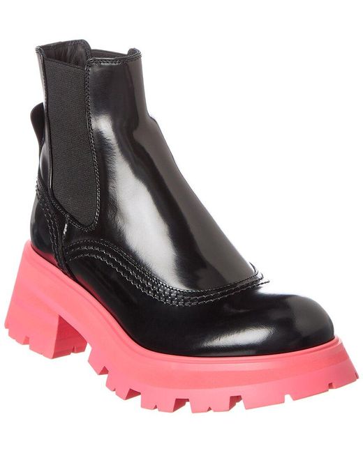 McQueen Pink Wander Leather Chelsea Boot