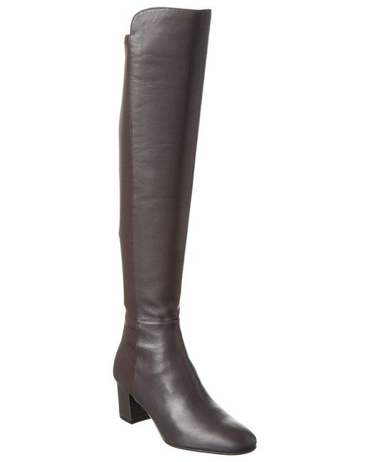 Stuart Weitzman Gillian 60 Leather Boot in Beige (Natural) | Lyst