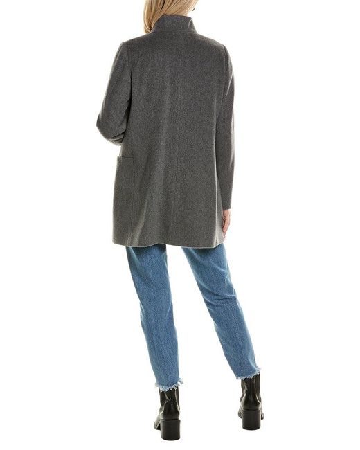 Cinzia Rocca Black Short Wool & Cashmere-blend Coat