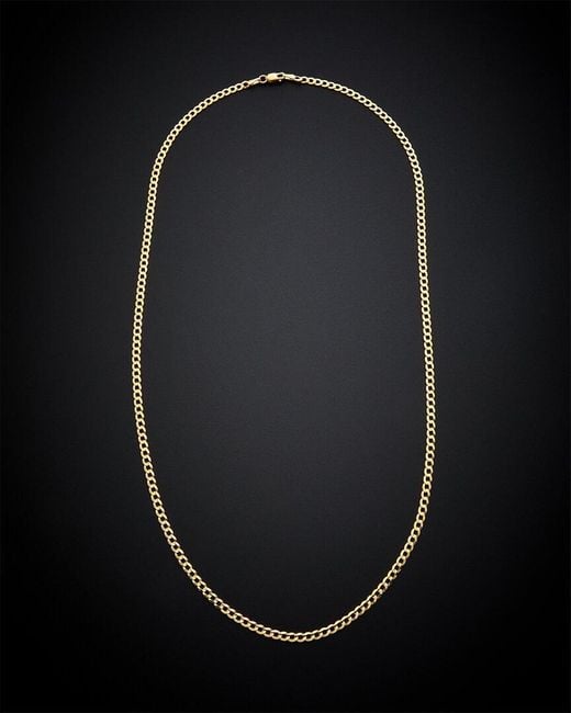 Italian Gold Black 14k Miami Curb Chain Necklace for men