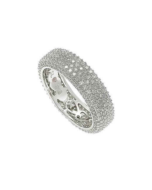 Suzy Levian CZ Jewelry White Suzy Levian Silver Cz Eternity Pave Ring