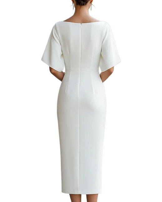 Tedora White Midi Dress