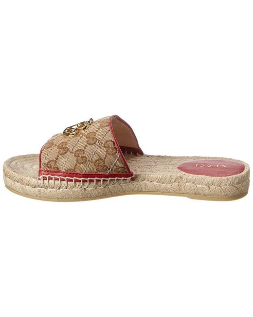 Gucci Brown GG Matelasse Canvas & Leather Sandal