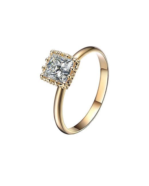 Genevive Jewelry White 14k Over Silver Cz Ring