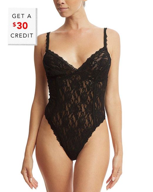 Hanky Panky Black Sig Lace Bodysuit With $30 Credit