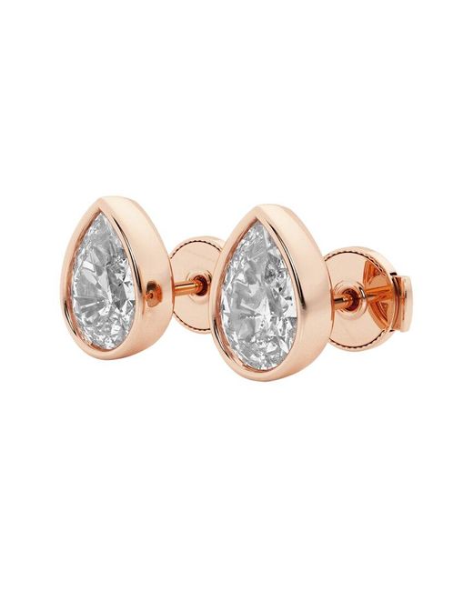 Lab Grown Diamonds Metallic 14K Rose 2.00 Ct. Tw. Lab-Grown Diamond Studs