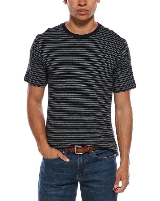 Vince Black Stripe Loose Knit Crewneck T-Shirt for men