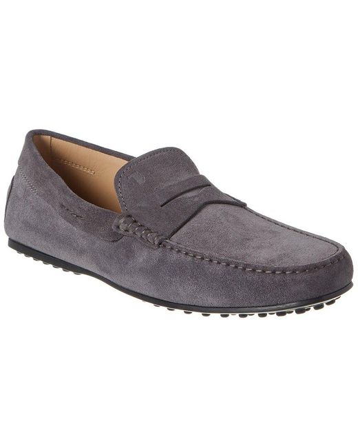 Tod's Gray Tod' City Gommino Suede Driver for men