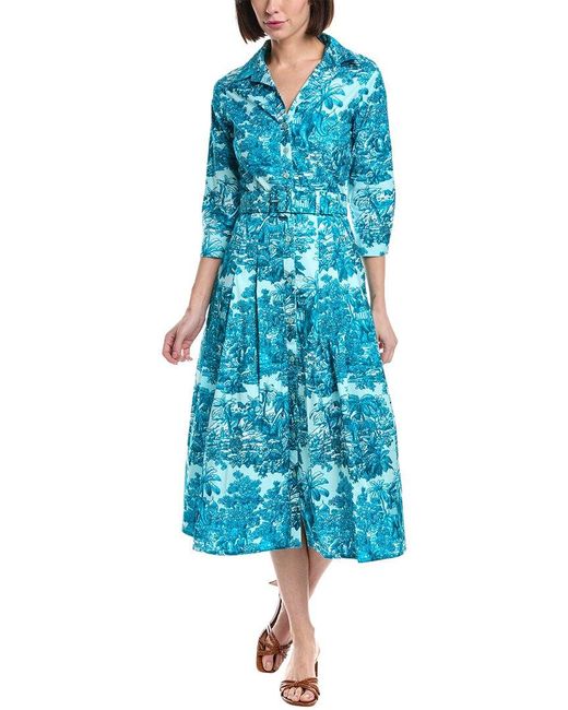 Samantha Sung Blue Audrey Shirtdress