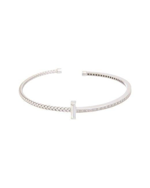 Meshmerise White 18K Over 0.15 Ct. Tw. Diamond Mesh Cuff Bracelet