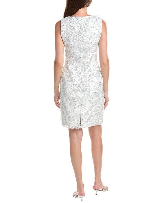 St. John White Mixed Media Dress